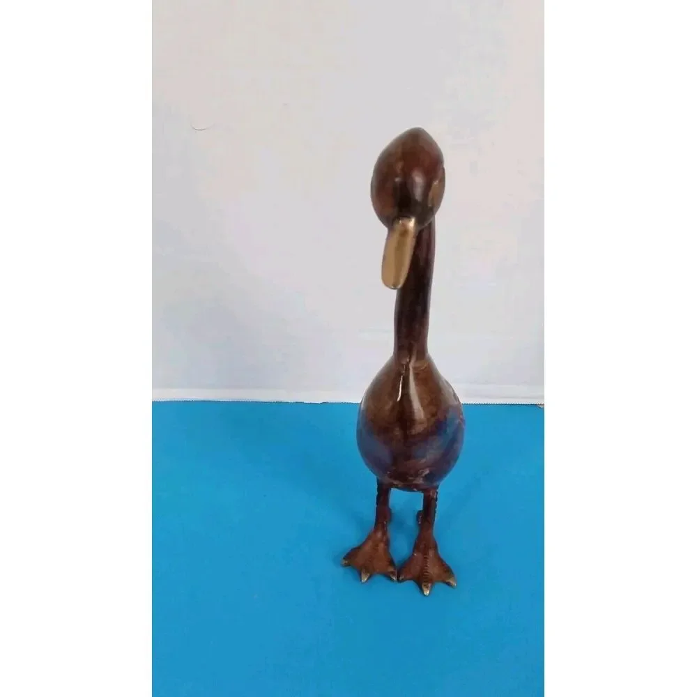 Handcrafted Wooden Duck Figurine Rustic‎ Decor Vintage Style Decorative Statue